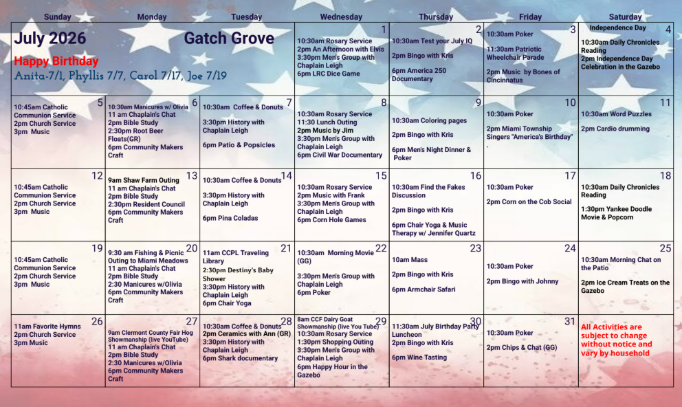 Gatch Grove July 2026